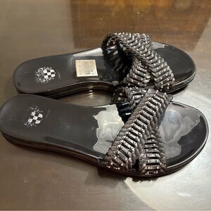 Vince Camuto Black Studded Slide Sandals